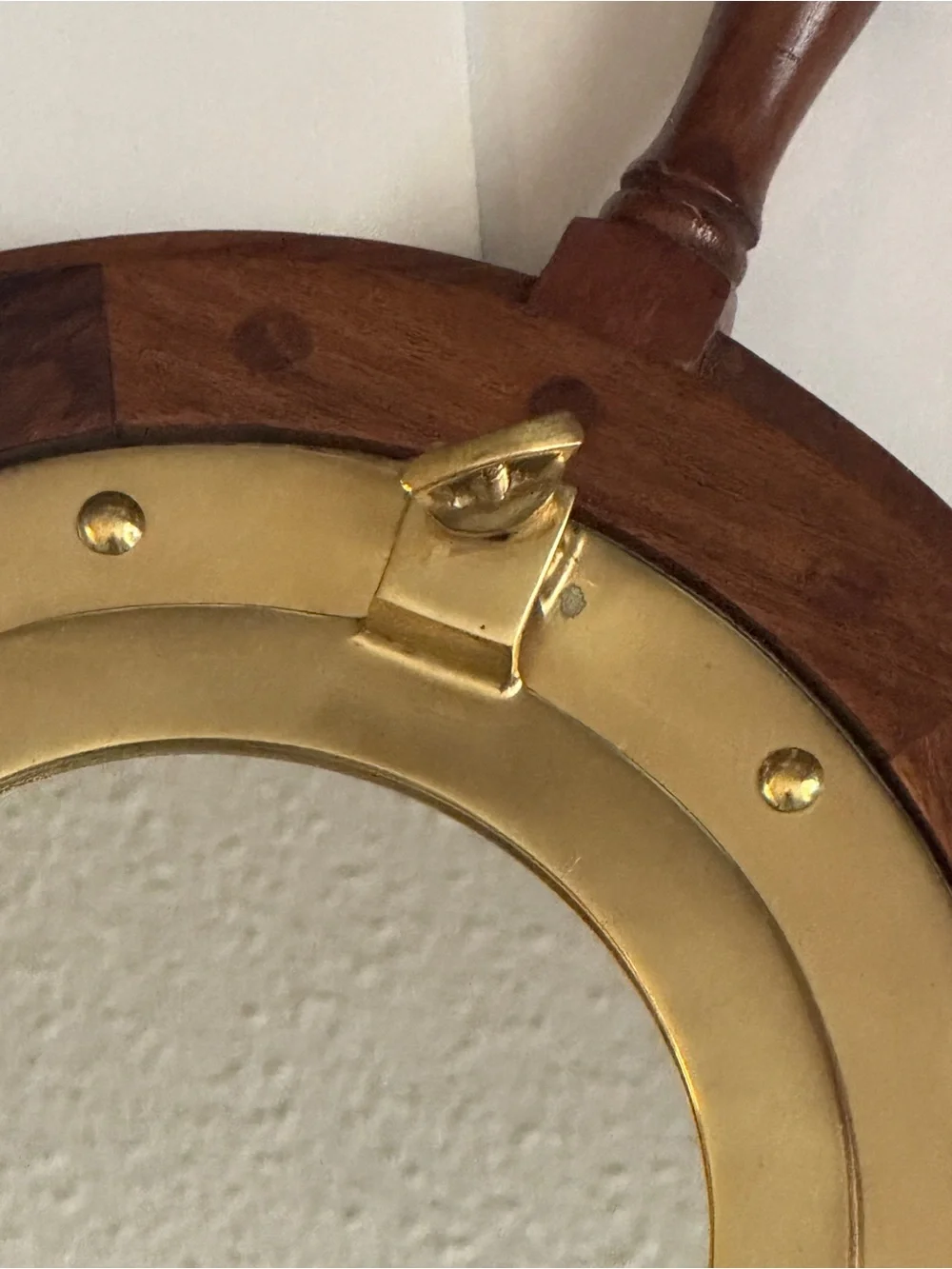 19” Nautical Ship Wheel Porthole Mirror | Coastal Maritime Wall Decor